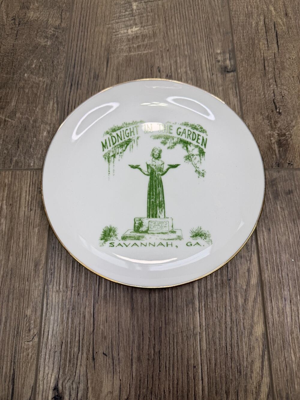 Vintage Midnight in the Garden Bird Girl Souvenir Plate Savannah GA Trinket Dish